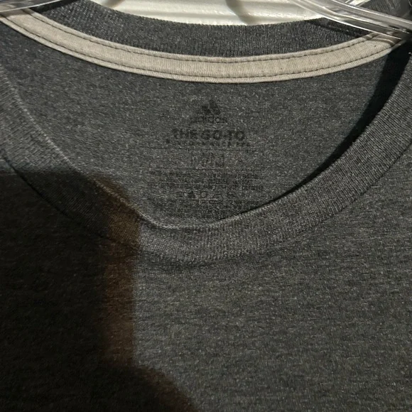 Adidas Men's Dark Gray Tee with Green Logo‎ - Picture 2 of 3